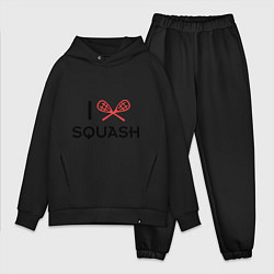 Мужской костюм оверсайз I Love Squash, цвет: черный