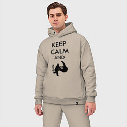 Мужской костюм оверсайз Keep calm and judo, цвет: миндальный — фото 2