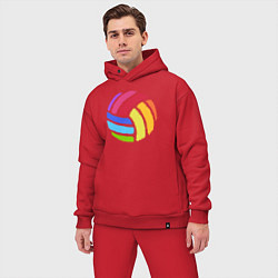 Мужской костюм оверсайз Rainbow volleyball, цвет: красный — фото 2