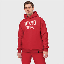 Мужской костюм оверсайз Japan - Tokyo, цвет: красный — фото 2