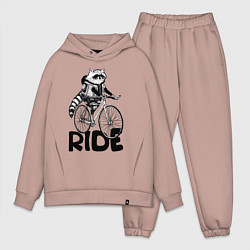 Мужской костюм оверсайз Raccoon ride, цвет: пыльно-розовый