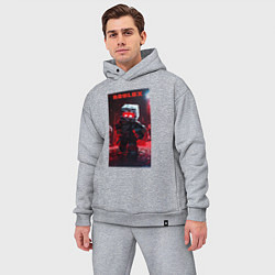 Мужской костюм оверсайз Roblox red style, цвет: меланж — фото 2