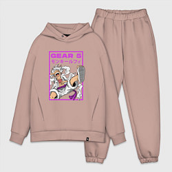 Мужской костюм оверсайз One piece - gear 5 белый, цвет: пыльно-розовый