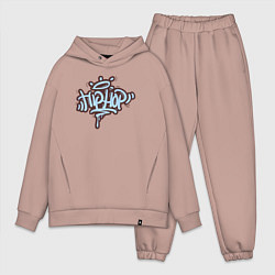 Мужской костюм оверсайз Life hip hop, цвет: пыльно-розовый