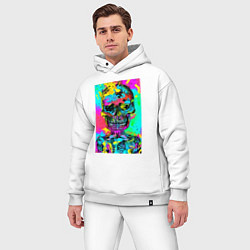 Мужской костюм оверсайз Cool skull - pop art - vogue, цвет: белый — фото 2