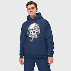 Мужской костюм оверсайз Skull octopus, цвет: тёмно-синий — фото 2