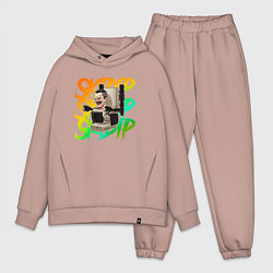 Мужской костюм оверсайз Skibidi toilet, цвет: пыльно-розовый