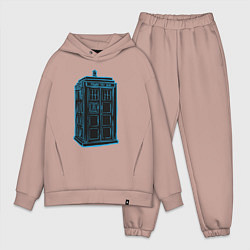 Мужской костюм оверсайз Black tardis, цвет: пыльно-розовый