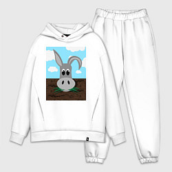 Мужской костюм оверсайз Cartoon ослик Иа, цвет: белый