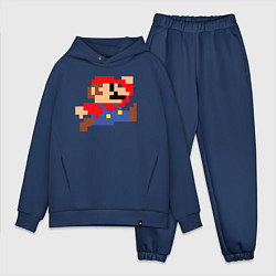 Мужской костюм оверсайз Пиксельный Марио, цвет: тёмно-синий