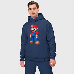 Мужской костюм оверсайз Марио стоит, цвет: тёмно-синий — фото 2