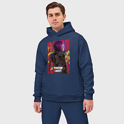 Мужской костюм оверсайз Cyberpunk 2077 Phantom Liberty: Songbird, цвет: тёмно-синий — фото 2