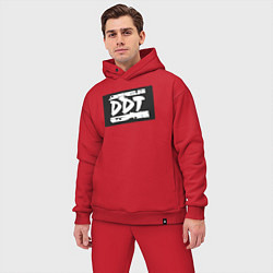 Мужской костюм оверсайз ДДТ - логотип, цвет: красный — фото 2