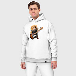 Мужской костюм оверсайз Хомяк-певец, цвет: белый — фото 2