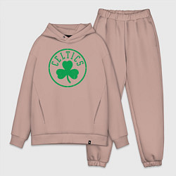 Мужской костюм оверсайз Boston Celtics clover, цвет: пыльно-розовый