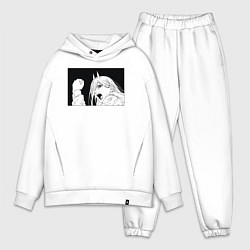 Мужской костюм оверсайз Пауэр аниме человек бензопила, цвет: белый