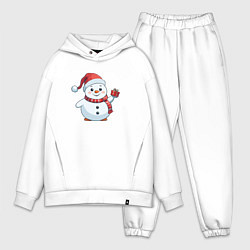 Мужской костюм оверсайз Толстый снеговик с подарком