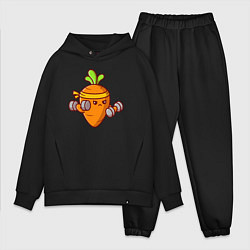 Мужской костюм оверсайз Морковь на спорте, цвет: черный