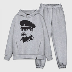 Мужской костюм оверсайз Сталин в фуражке, цвет: меланж