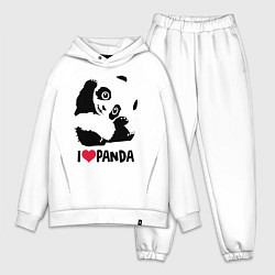 Мужской костюм оверсайз I love panda, цвет: белый