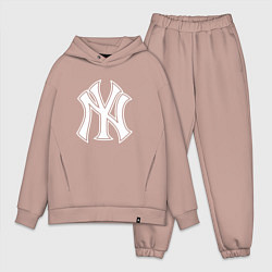 Мужской костюм оверсайз New York yankees - baseball logo, цвет: пыльно-розовый