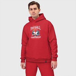 Мужской костюм оверсайз Американский футбол, цвет: красный — фото 2