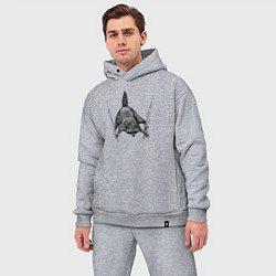 Мужской костюм оверсайз Енот акробат, цвет: меланж — фото 2