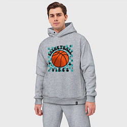 Мужской костюм оверсайз Basketball vibes, цвет: меланж — фото 2