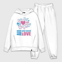 Мужской костюм оверсайз All you net is love, цвет: белый