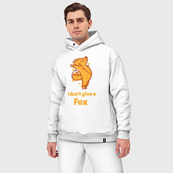 Мужской костюм оверсайз I dont give a fox, цвет: белый — фото 2