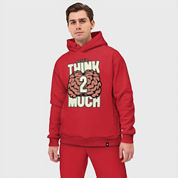 Мужской костюм оверсайз Люди слишком много думают, цвет: красный — фото 2