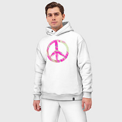 Мужской костюм оверсайз Pink peace, цвет: белый — фото 2