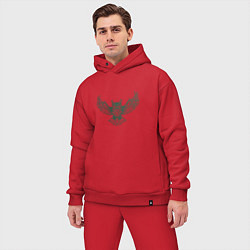 Мужской костюм оверсайз Векторная сова, цвет: красный — фото 2