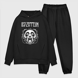 Мужской костюм оверсайз Led Zeppelin rock panda, цвет: черный