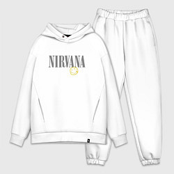 Мужской костюм оверсайз Nirvana logo smile, цвет: белый