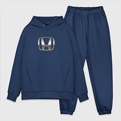 Мужской костюм оверсайз Honda logo auto grey, цвет: тёмно-синий