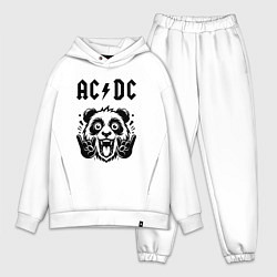 Мужской костюм оверсайз AC DC - rock panda, цвет: белый