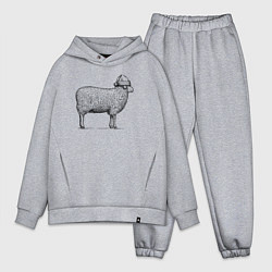 Мужской костюм оверсайз Овечка новогодняя, цвет: меланж