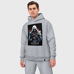 Мужской костюм оверсайз Assassins creed огненный фон, цвет: меланж — фото 2