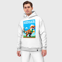 Мужской костюм оверсайз Beersaur - pixel art, цвет: белый — фото 2