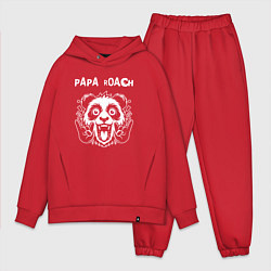Мужской костюм оверсайз Papa Roach rock panda, цвет: красный