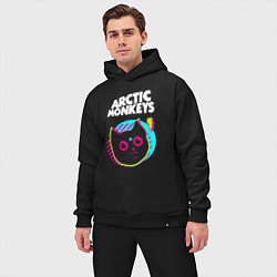 Мужской костюм оверсайз Arctic Monkeys rock star cat, цвет: черный — фото 2