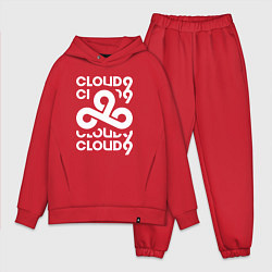 Мужской костюм оверсайз Cloud9 - in logo, цвет: красный