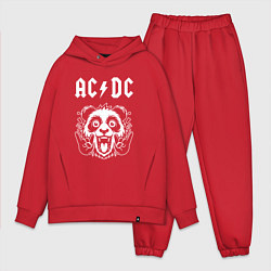 Мужской костюм оверсайз AC DC rock panda, цвет: красный