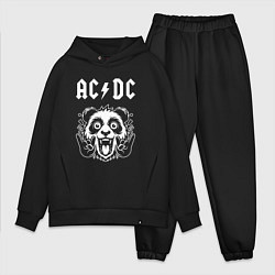 Мужской костюм оверсайз AC DC rock panda, цвет: черный