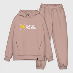 Мужской костюм оверсайз Content Warning, цвет: пыльно-розовый