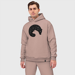 Мужской костюм оверсайз Большая медведица в космосе, цвет: пыльно-розовый — фото 2