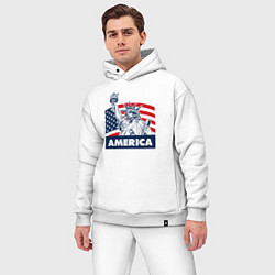 Мужской костюм оверсайз Free America, цвет: белый — фото 2