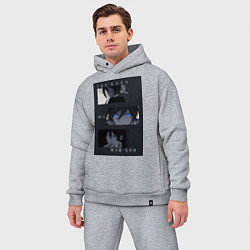 Мужской костюм оверсайз Глаза бога войны, цвет: меланж — фото 2