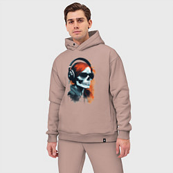 Мужской костюм оверсайз Grunge redhead girl skull, цвет: пыльно-розовый — фото 2